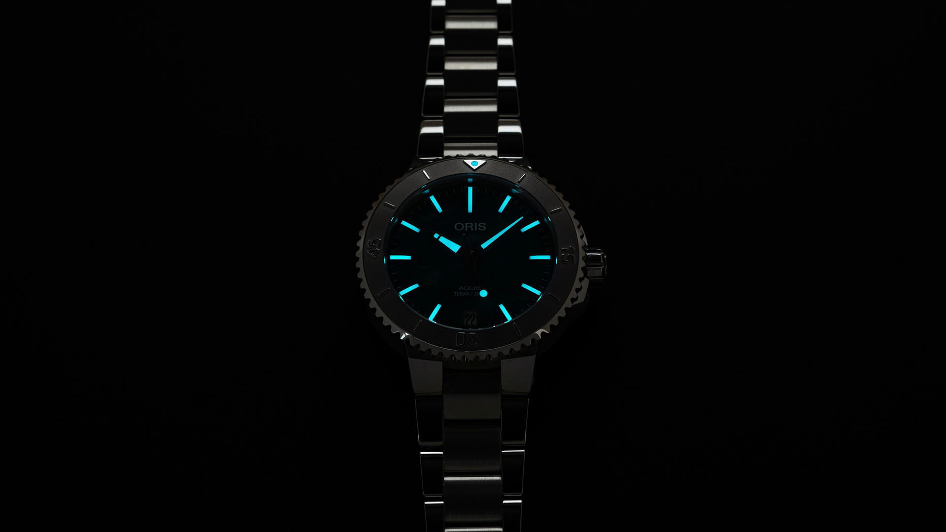 Oris Oris Aquis Oris X Bracenet 01 733 7770 4137-07 8 18 05P механические женские часы часы крупный план зеленый циферблата